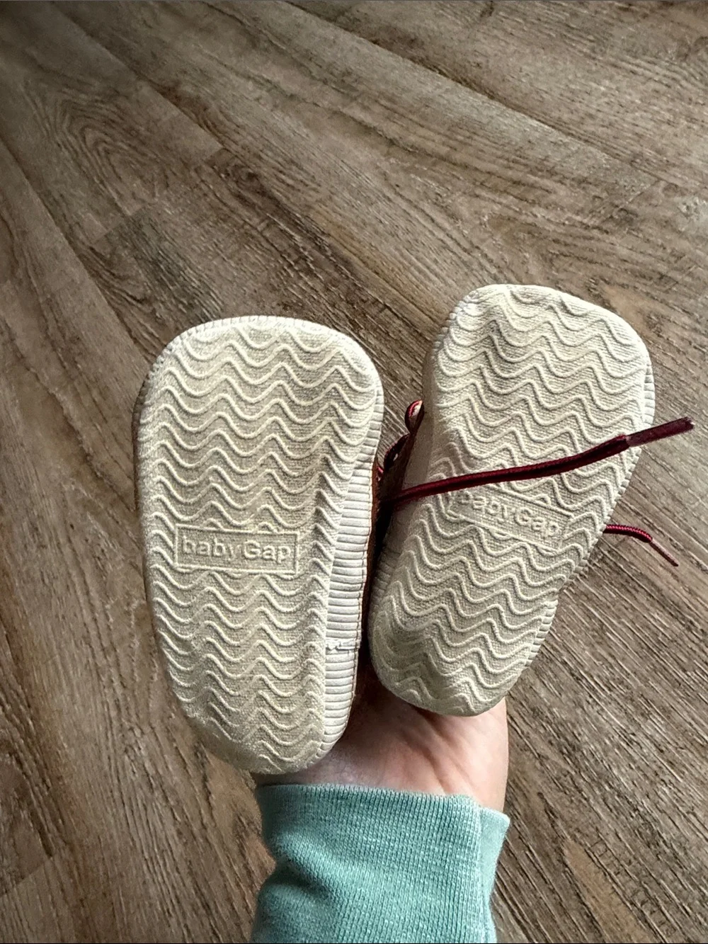 GAP Brown Kids Leather-Style Boots with Burgundy Laces